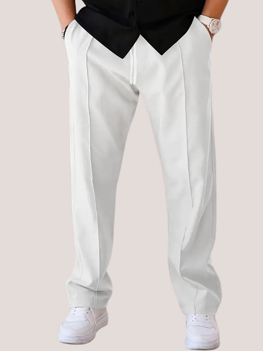 Casual Straight SpandexDry Pants - Cream